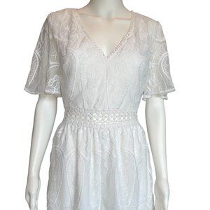 Miami brand boutique lace romper, size small